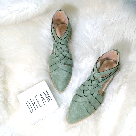 Boho Vibes Faux Suede Shoes in Olive - Picture 5 of 10